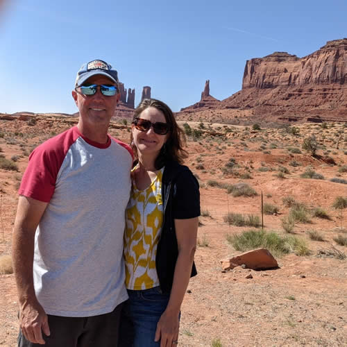 owners brad and stacie in desert