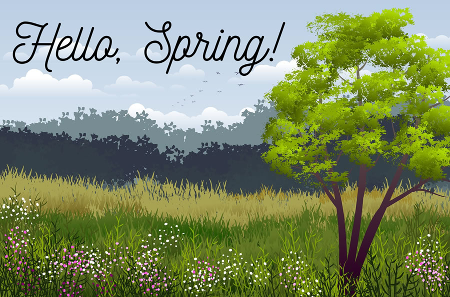 spring country scene